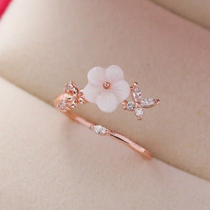 Cherry Blossom Butterfly Ring