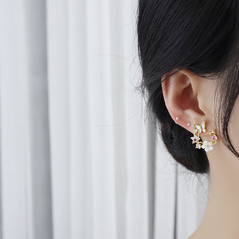 Cherry Blossom Butterfly Set (earrings/necklace)