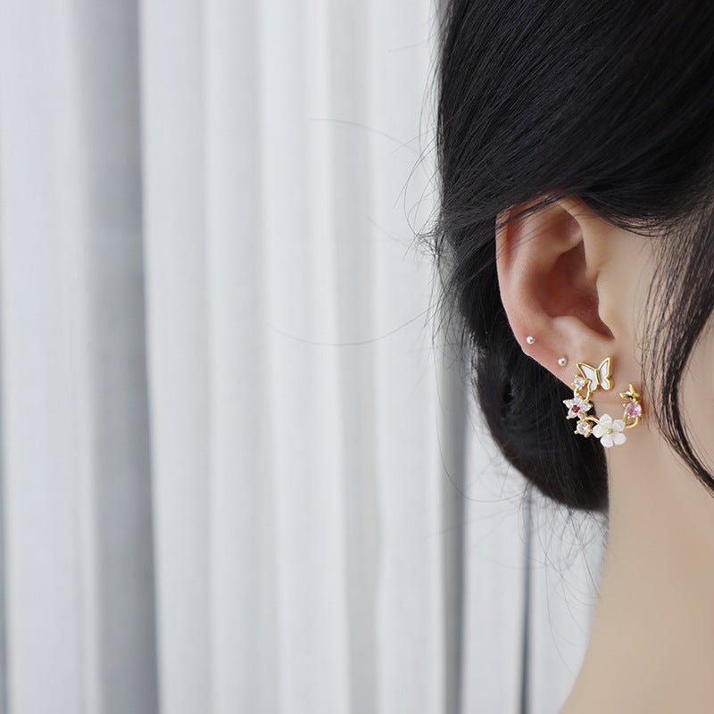 Cherry Blossom Butterfly Set (earrings/necklace)