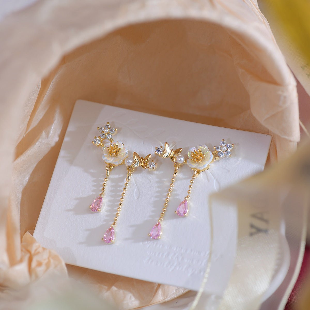 Gianna Cherry Blossom Drop Earrings