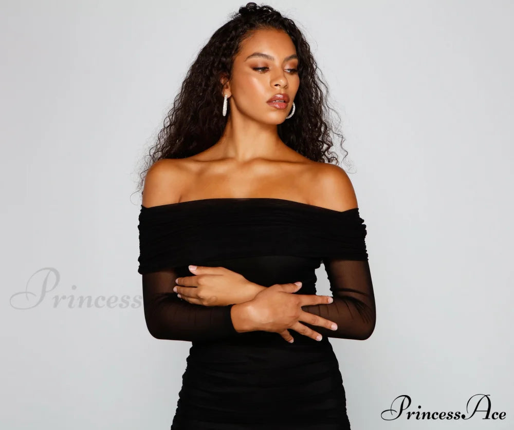 Moment Mesh Charming Bodycon Mini Dress