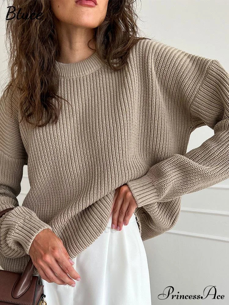 O-neck Knitted Sweater Pullovers