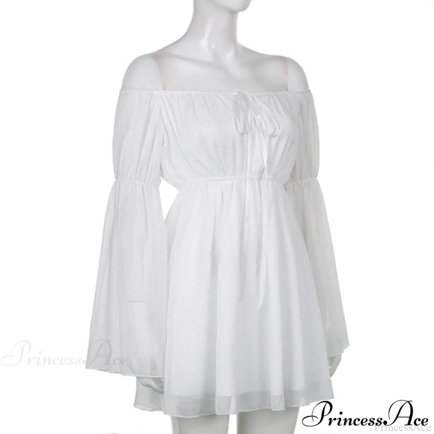 Chiffon Detachable Corset Charming Puff Sleeve Mini Dresses