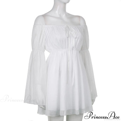 Chiffon Detachable Corset Charming Puff Sleeve Mini Dresses