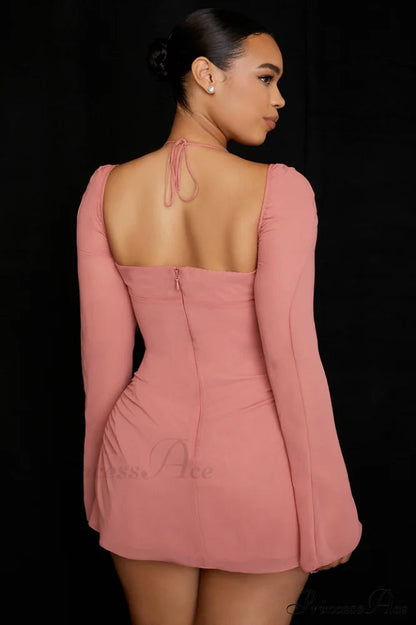 Chiffon Halter Stylish Mini Dress