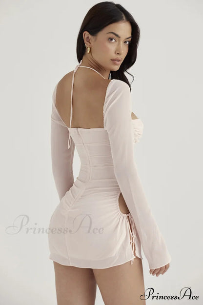 Chiffon Halter Stylish Mini Dress
