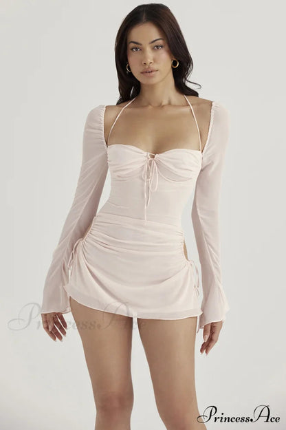 Chiffon Halter Stylish Mini Dress