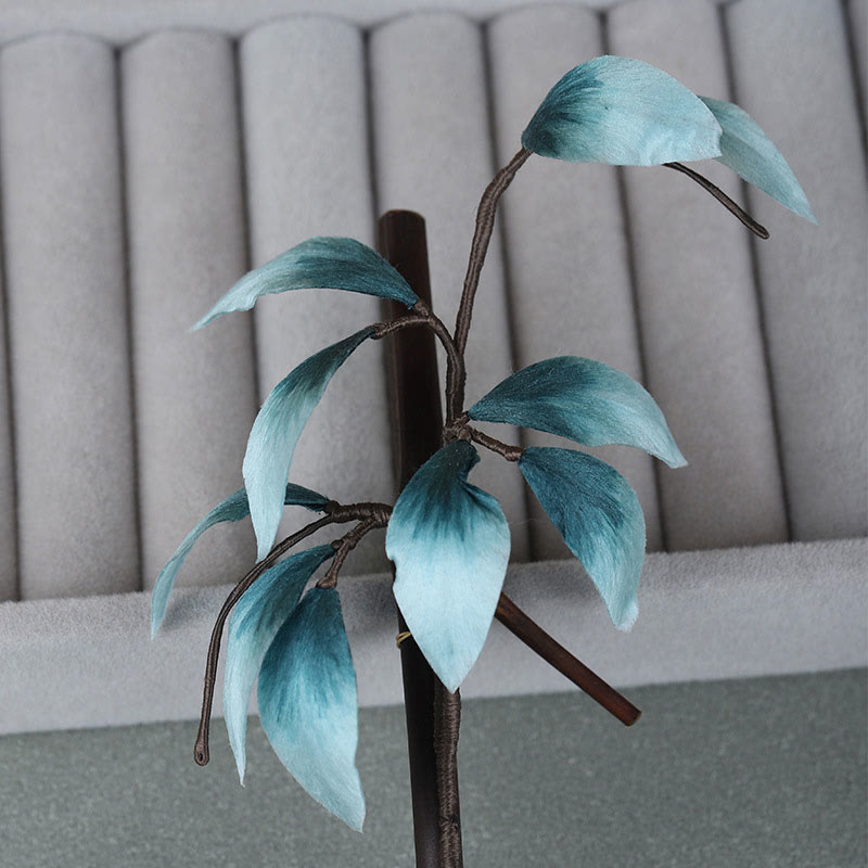 Chinese Velvet Flower Hairpin - Handmade Mulberry Silk Elegance