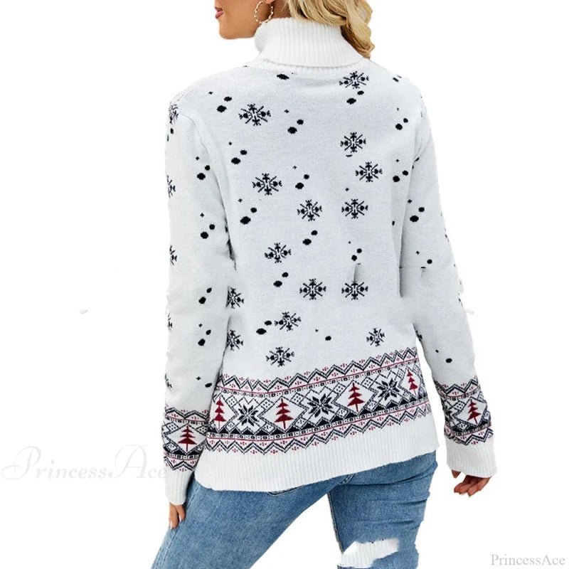 Christmas Deer Warm Knitted Long Sleeve Ugly Blouse Christmas Sweater