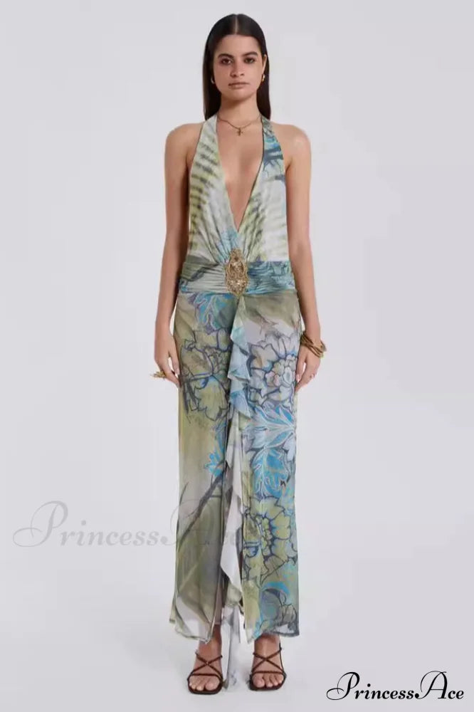 Cindy Plunge Stylish Maxi Dress