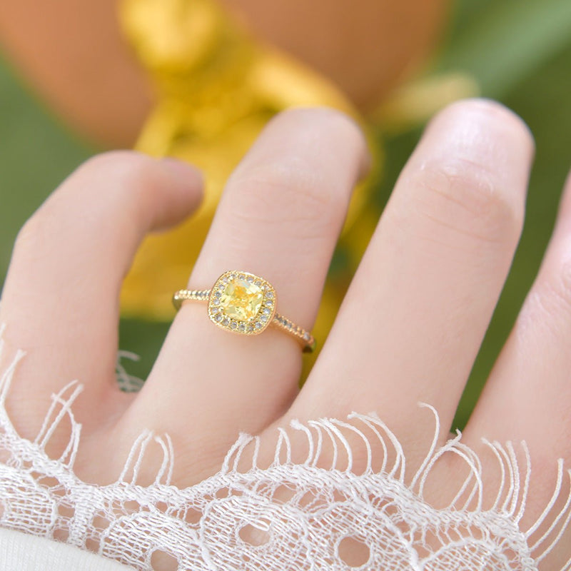 Citrine Halo Du Soleil Ring