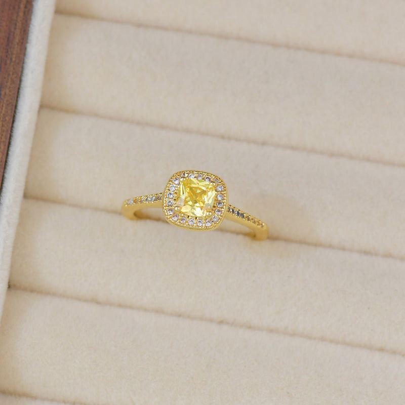 Citrine Halo Du Soleil Ring