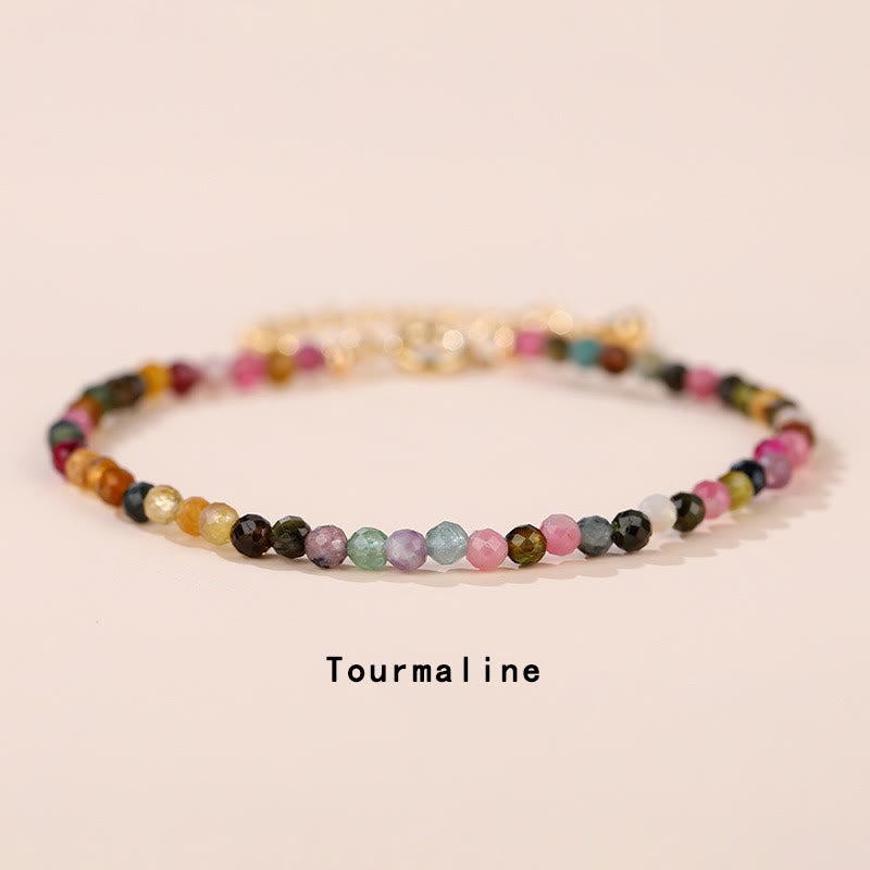 Clear Quartz Bracelet With Strawberry Quartz & Healing Crystals