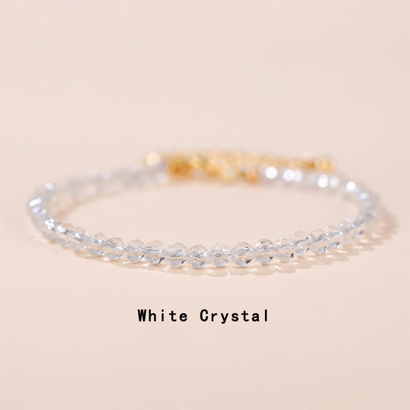 Clear Quartz Bracelet With Strawberry Quartz & Healing Crystals