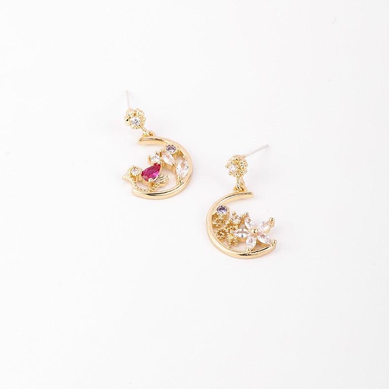 [] Birdie & Flower Earrings