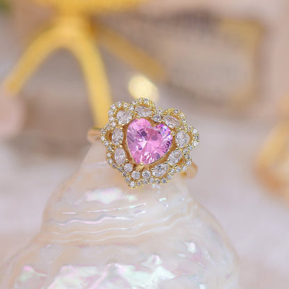 Melody Pink Heart Ring