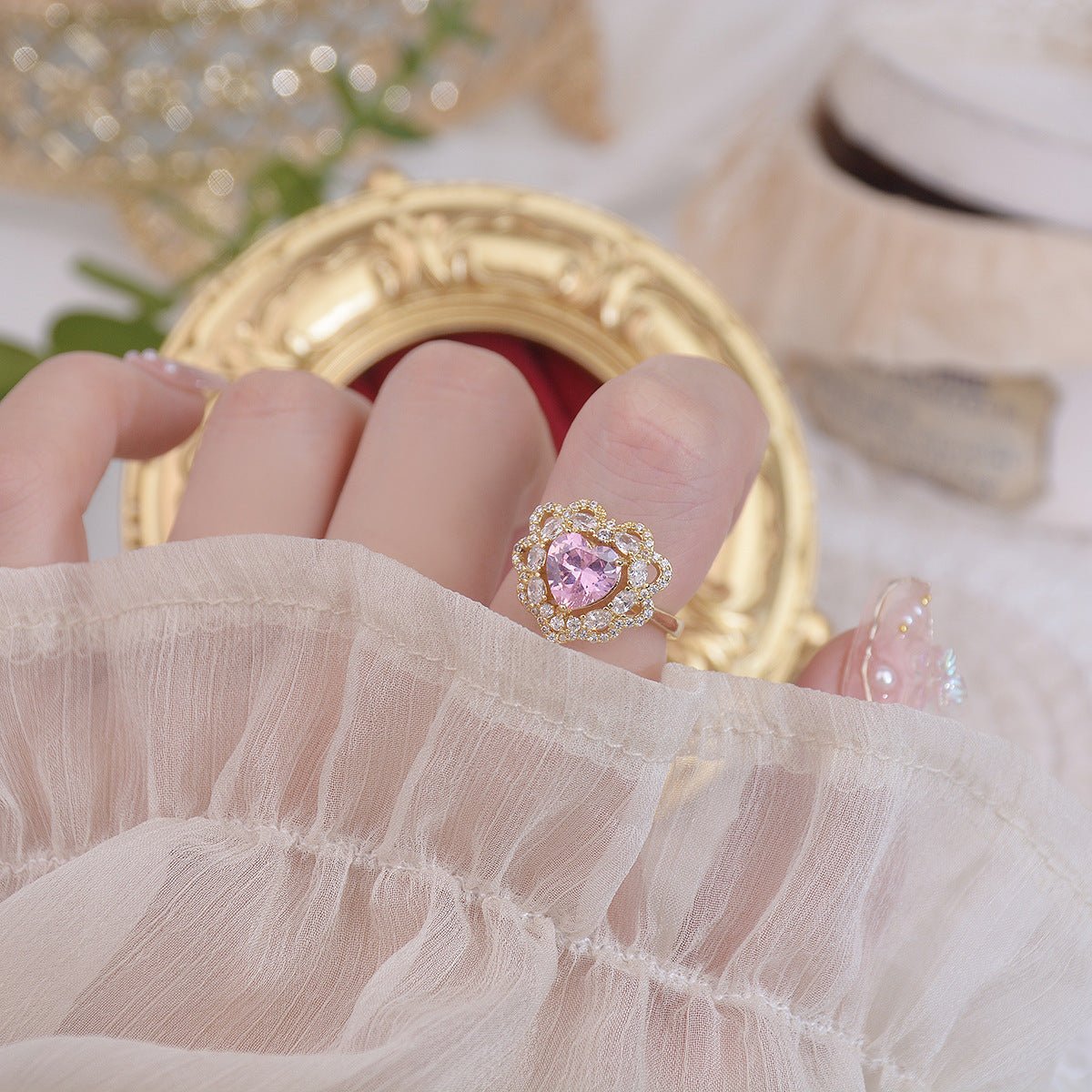 Melody Pink Heart Ring