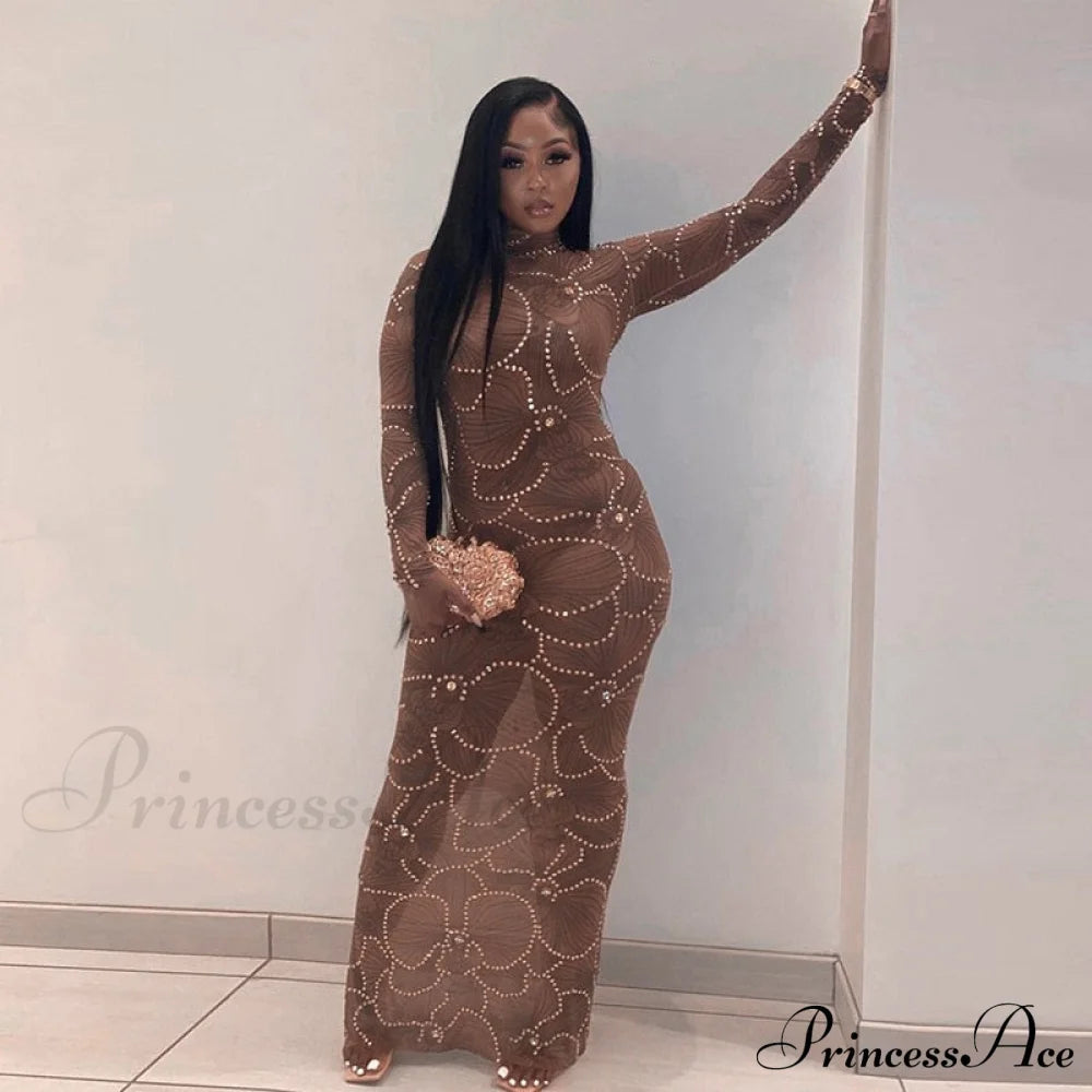 Club Bodycon See Through Long Dress