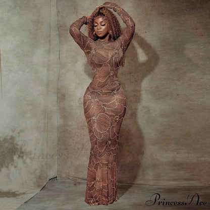 Club Bodycon See Through Long Dress