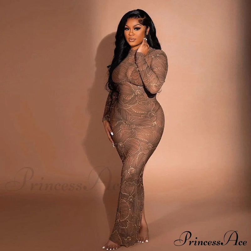 Club Bodycon See Through Long Dress