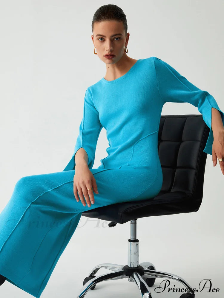 Coastal Allure Long Sleeve Long Sweater Dress