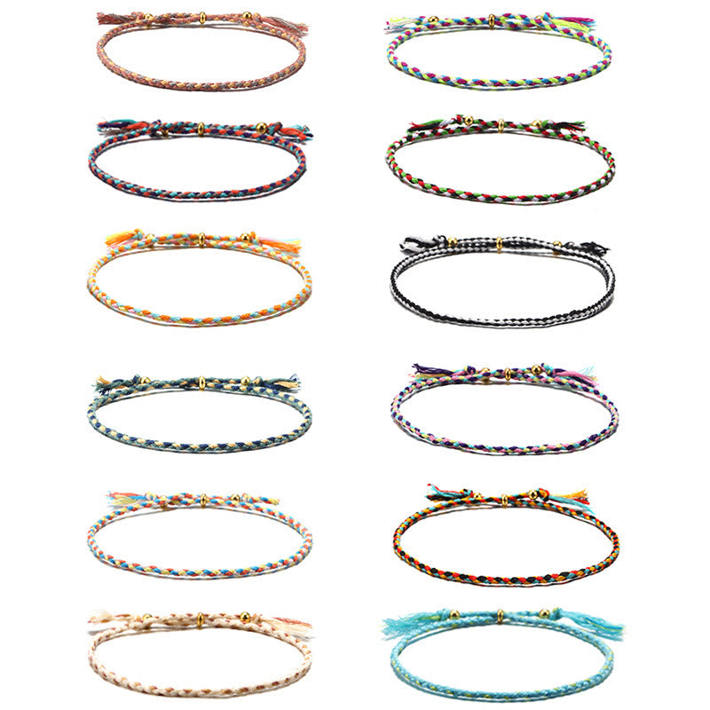 Colorful Handmade Adjustable Rope Tassel Harmony Bracelet