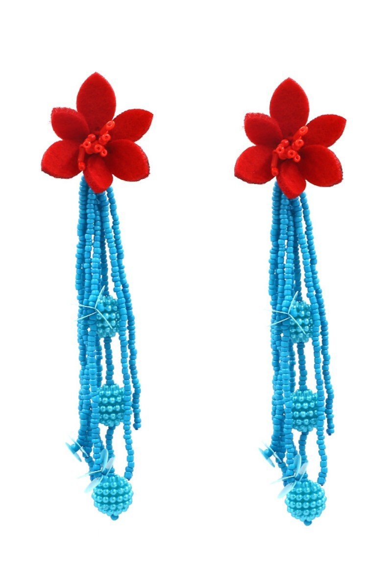 Contrast Color Beaded Earrings