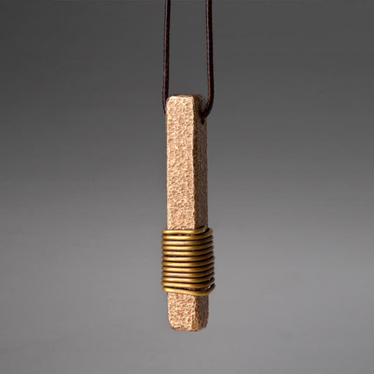 Copper Textured Wealth Necklace for Spiritual Luck