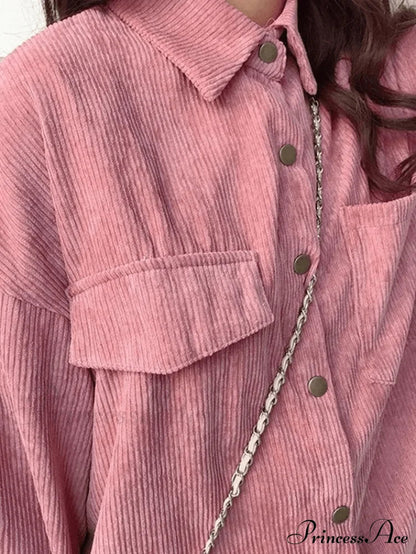 Coral Velvet Graceful Open Front Coat