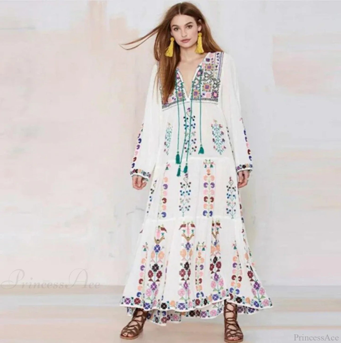 Cotton Embroidered Maxi Dress