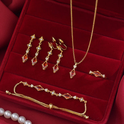 Crimson Lattice Necklace