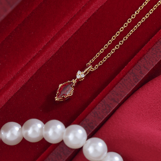 Crimson Lattice Necklace