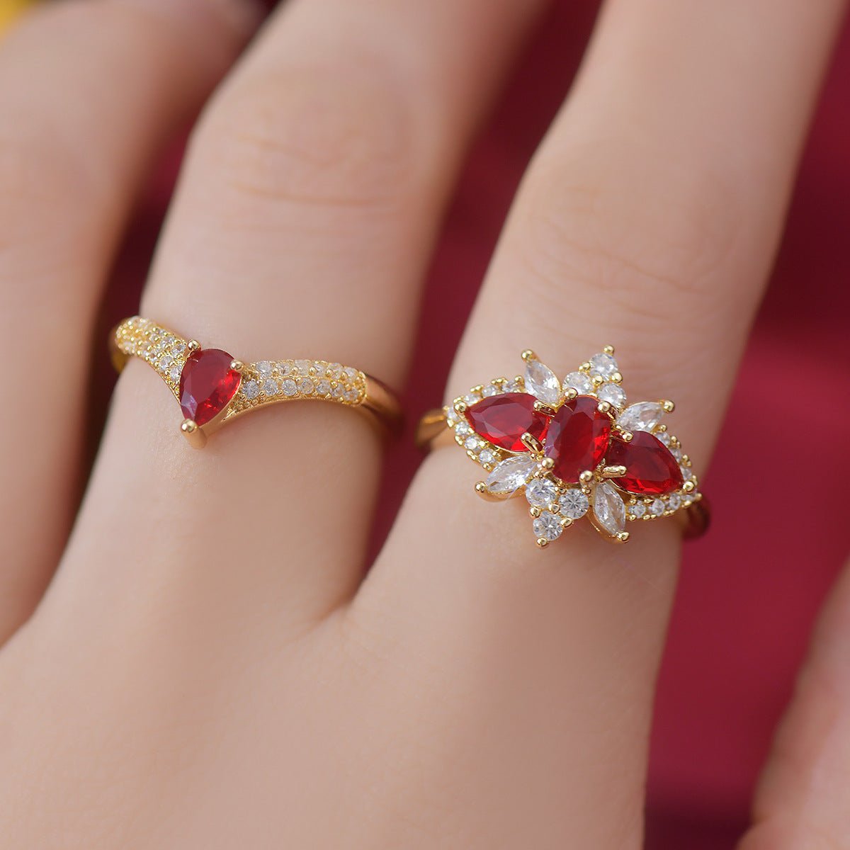 Crimson Tiara Ring