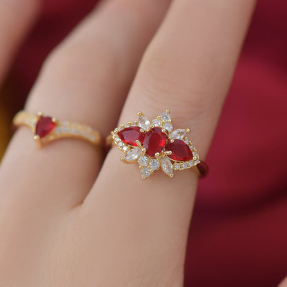 Crimson Tiara Ring