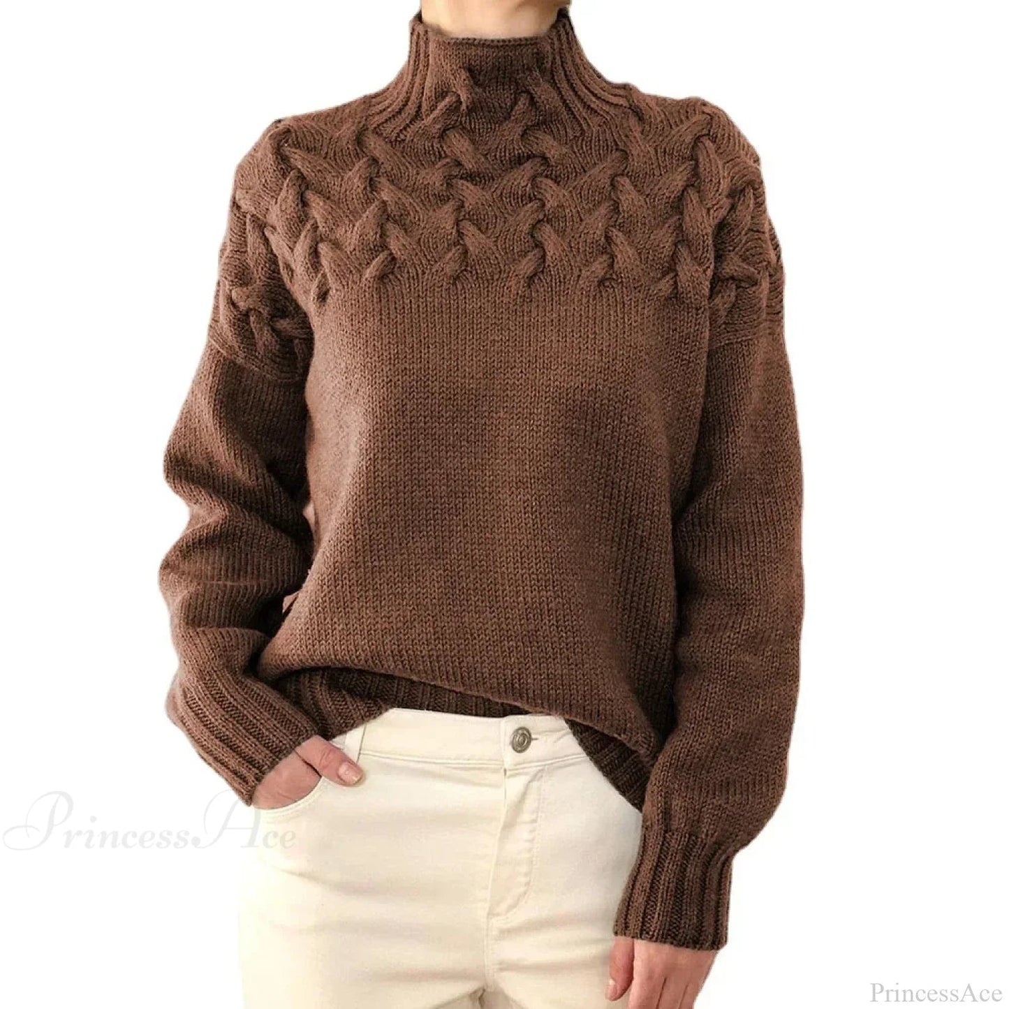 Crochet & Knitted Thick Pink Sweater