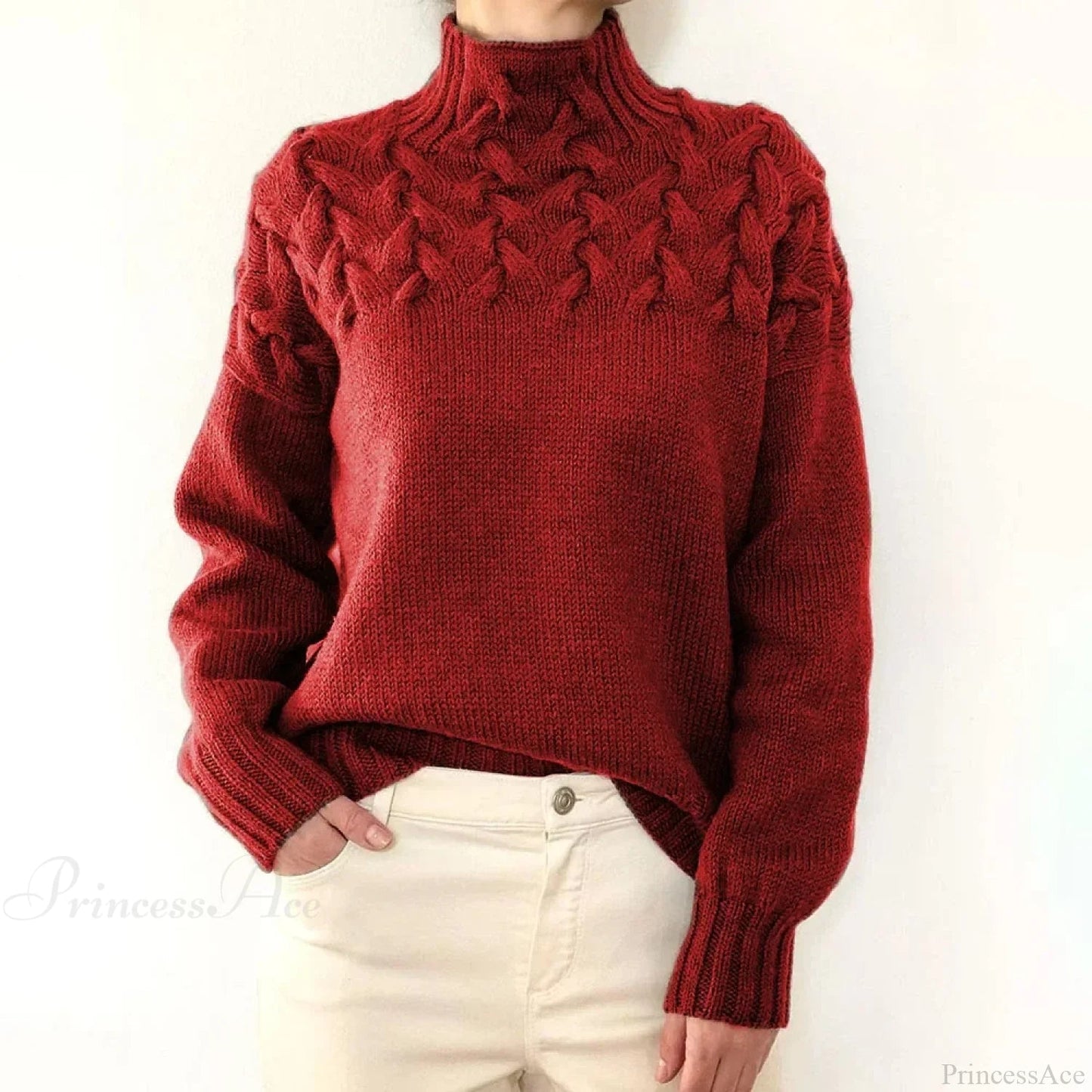 Crochet & Knitted Thick Pink Sweater