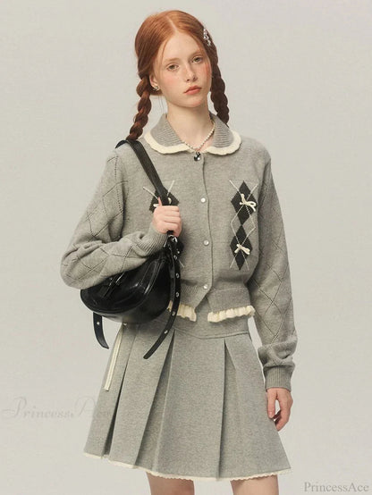 Cropped Bow Aesthetic Cardigan
