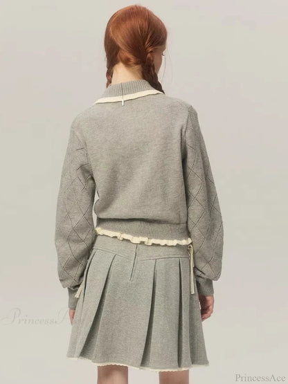 Cropped Bow Aesthetic Cardigan