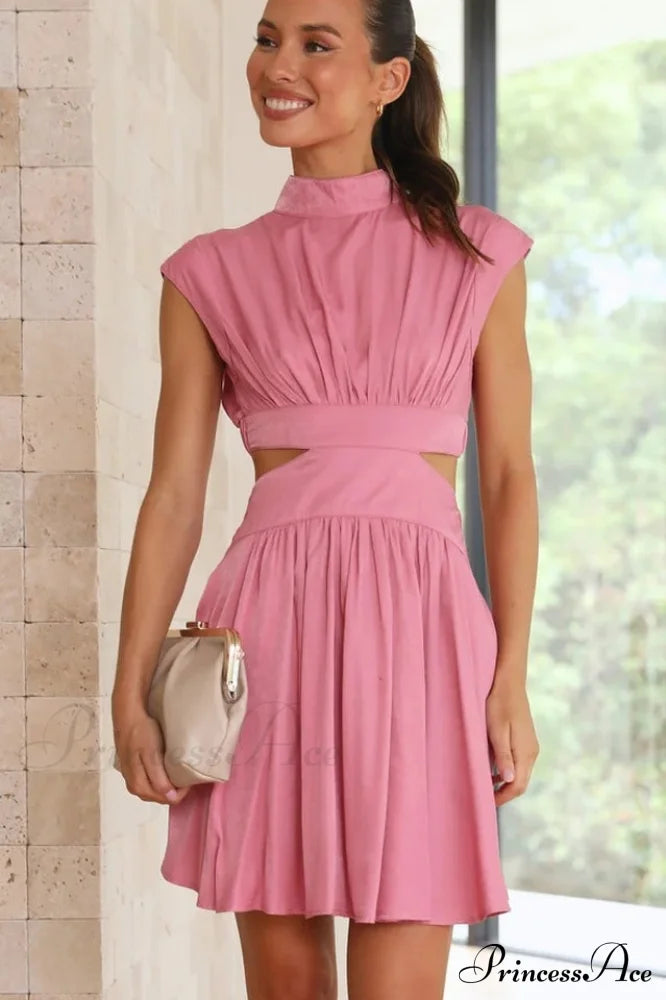 Cutout Waist Stylish Vacation Mini Dress