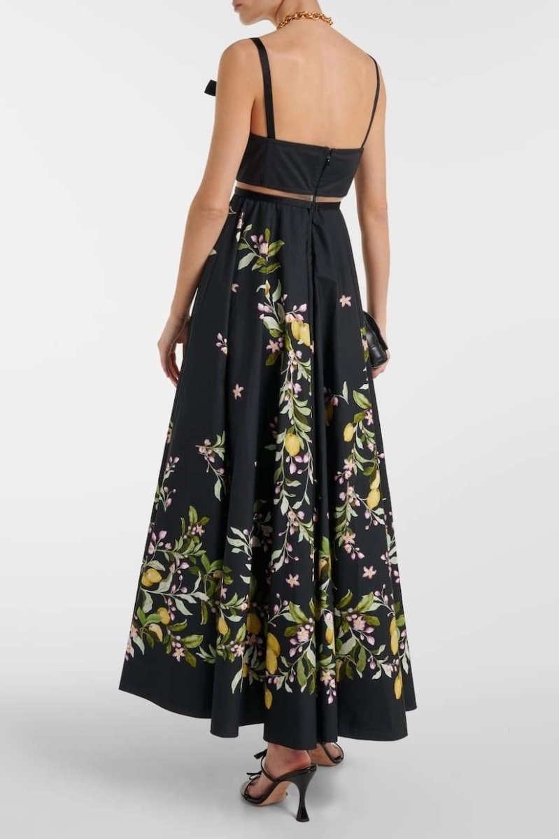 Cynthia Printed Bowknot Midi Dress