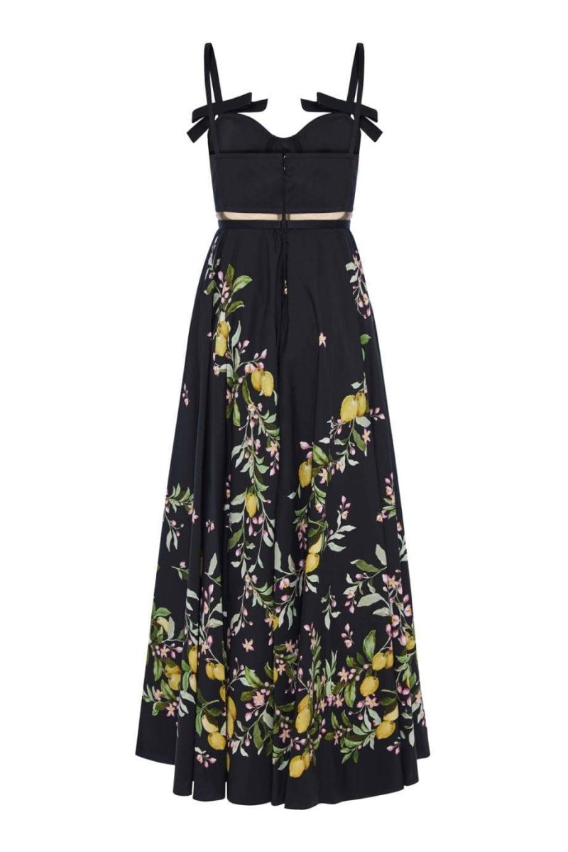 Cynthia Printed Bowknot Midi Dress