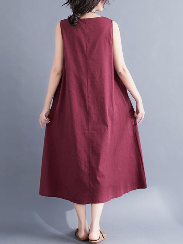 Sleeveless A-line Long Dress