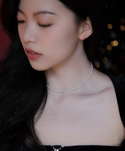 Simple White 14k Gold Pearl Pendant Necklace