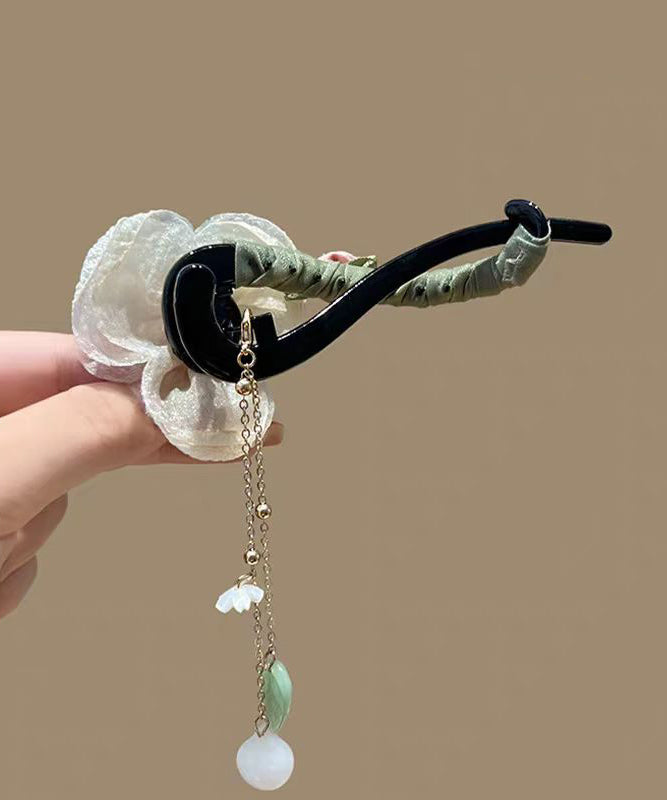 Boutique Tulle Pearl Plastic Tassel Hairpin