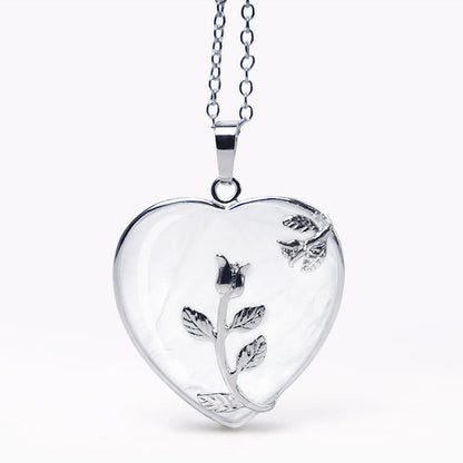 Amethyst Heart Pendant Necklace for Healing & Balance