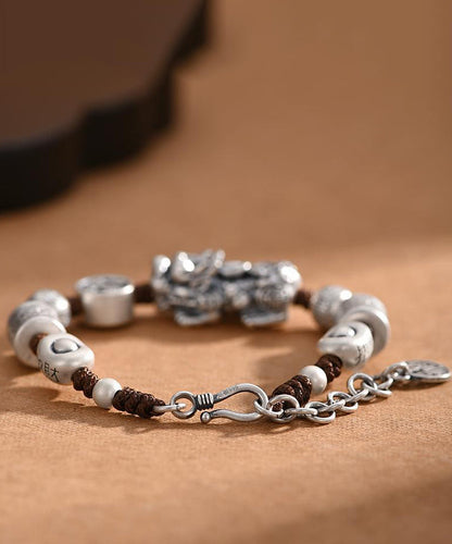 Fine Silk Sterling Silver a Mythical Wild Animal Charm Bracelet