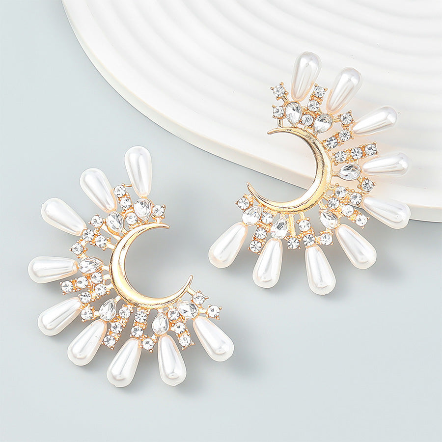 Burst Pearl Cluster Drop Earrings