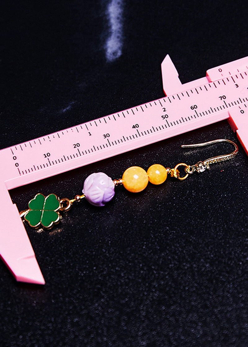 Lotus Flower Beeswax Gilding Drop Earrings