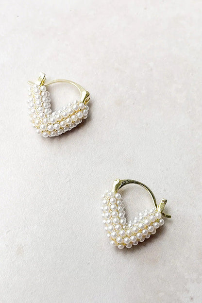 Sweet Pearl Heart Earrings