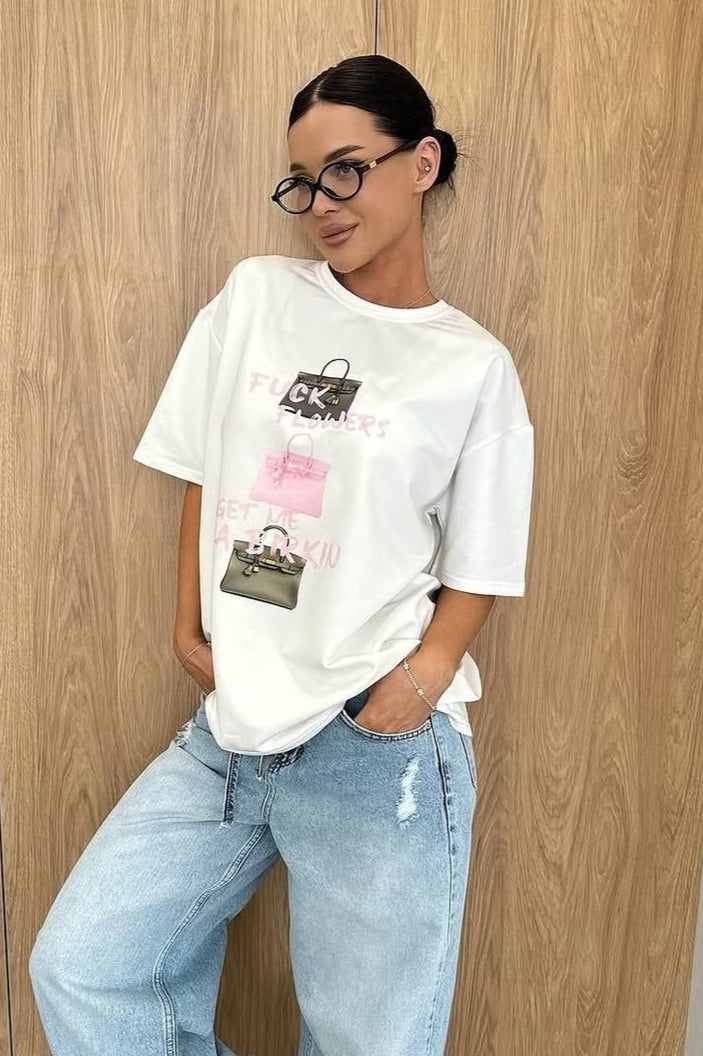 Bag Print Cotton T-shirt